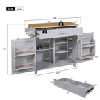 Carrello da Cucina con Ruote e Ripiano,Carrello da Cucina con Parte Superiore in Legno di Gomma,Cassetto Spazioso con Divisorio e Scaffale Interno