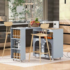 Carrello da cucina con piano estensibile, luci a LED, ante in vetro