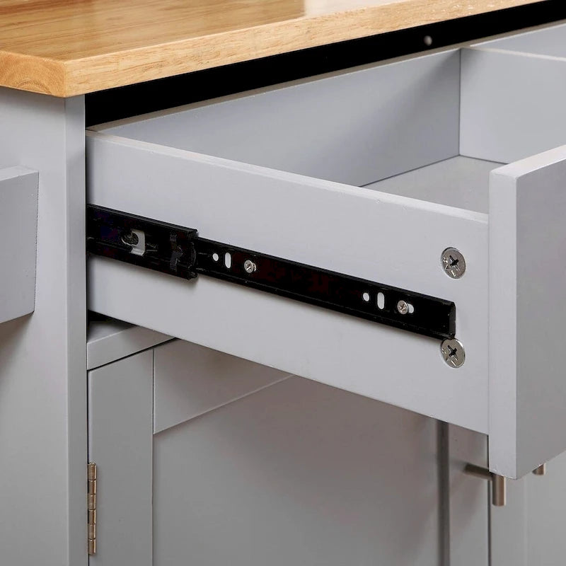 Carrello da cucina con rotelle, cassetto e ripiani portaoggetti