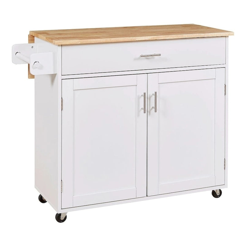 Carrello da cucina con rotelle, cassetto e ripiani portaoggetti