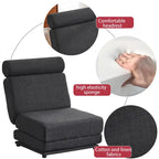 Poltrona Letto Pieghevole Singola con Cuscino, Divano Letto Portatile, Poltrona, Realizzata in Lino Traspirante e Resistente