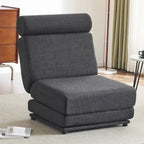 Poltrona Letto Pieghevole Singola con Cuscino, Divano Letto Portatile, Poltrona, Realizzata in Lino Traspirante e Resistente