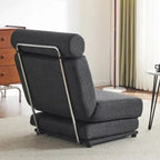 Poltrona Letto Pieghevole Singola con Cuscino, Divano Letto Portatile, Poltrona, Realizzata in Lino Traspirante e Resistente