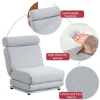 Poltrona Letto Pieghevole Singola con Cuscino, Divano Letto Portatile, Poltrona, Realizzata in Lino Traspirante e Resistente