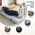 Poltrona Letto Pieghevole Singola con Cuscino, Divano Letto Portatile, Poltrona, Realizzata in Lino Traspirante e Resistente