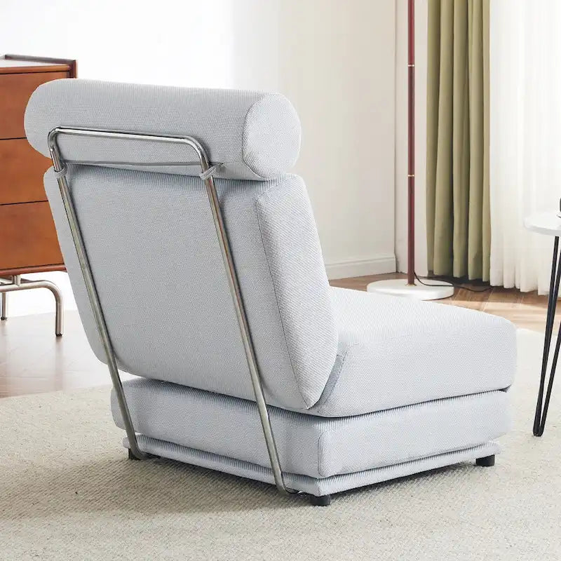 Poltrona Letto Pieghevole Singola con Cuscino, Divano Letto Portatile, Poltrona, Realizzata in Lino Traspirante e Resistente