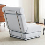 Poltrona Letto Pieghevole Singola con Cuscino, Divano Letto Portatile, Poltrona, Realizzata in Lino Traspirante e Resistente