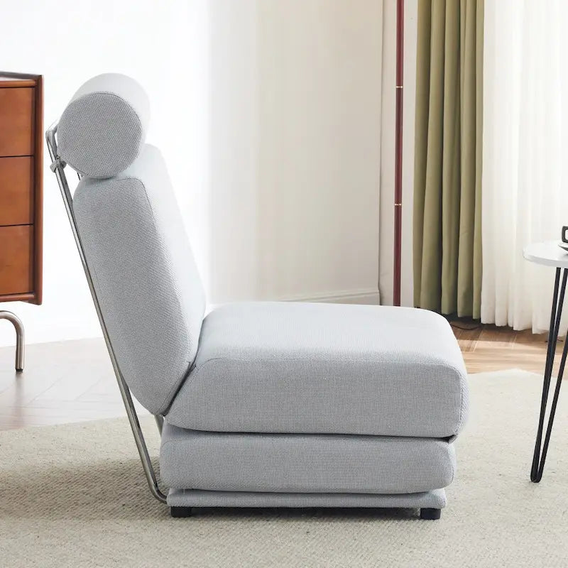 Poltrona Letto Pieghevole Singola con Cuscino, Divano Letto Portatile, Poltrona, Realizzata in Lino Traspirante e Resistente