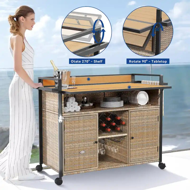 54.3 Carrello da bar in vimini