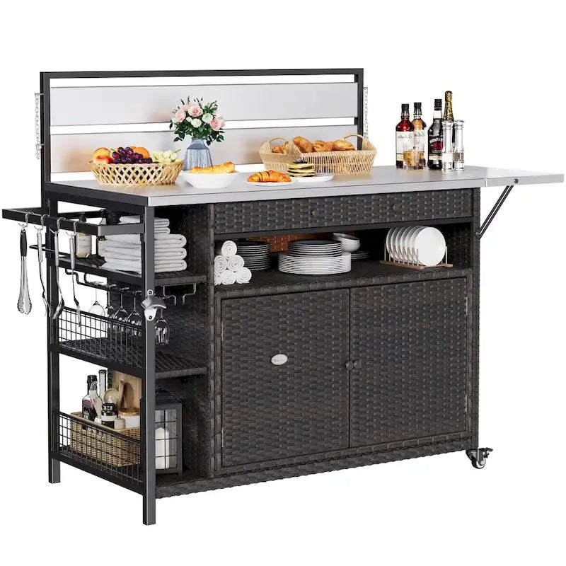 54.3 Carrello da bar in vimini