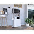 Carrello da cucina a 1 ripiano con ruote - Bianco