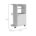 Carrello da cucina a 1 ripiano con ruote - Bianco