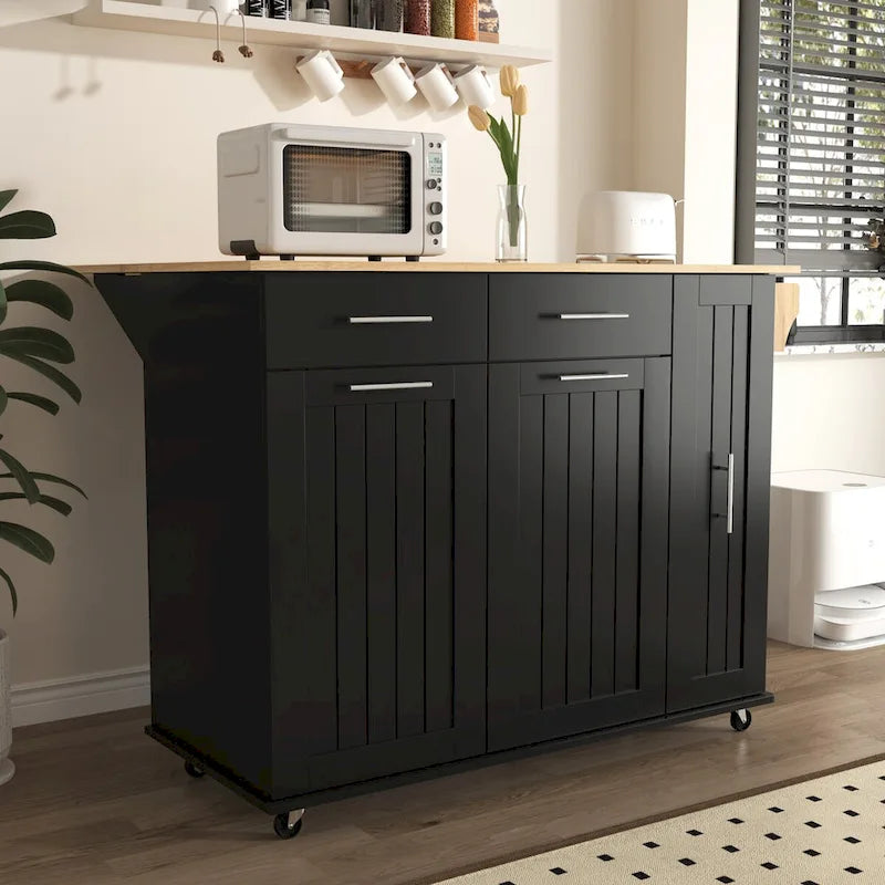 Isola da Cucina con Anta a Ribalta,Carrello Contenitore da Cucina con Organizer Estraibile a 3 Livelli,Carrello da Cucina su Ruote con Porta Asciugamani