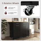 Isola da Cucina con Anta a Ribalta,Carrello Contenitore da Cucina con Organizer Estraibile a 3 Livelli,Carrello da Cucina su Ruote con Porta Asciugamani