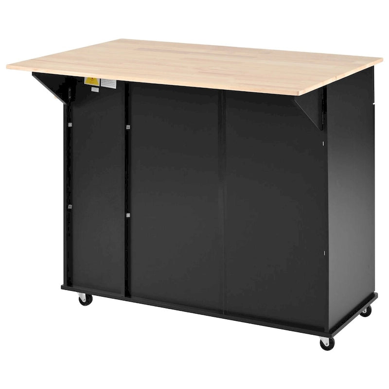 Isola da Cucina con Anta a Ribalta,Carrello Contenitore da Cucina con Organizer Estraibile a 3 Livelli,Carrello da Cucina su Ruote con Porta Asciugamani