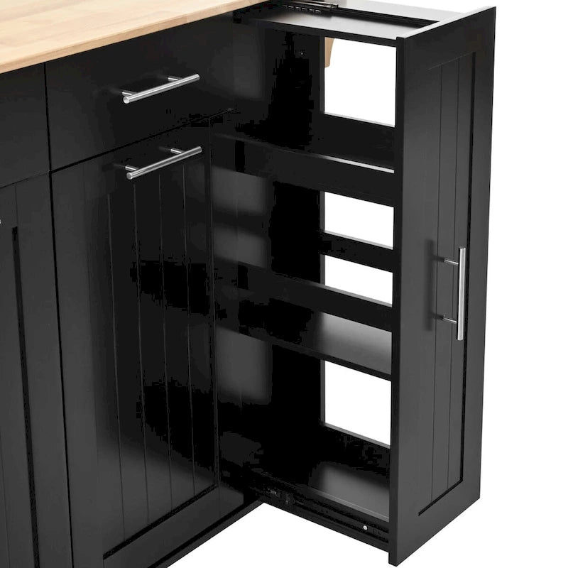 Isola da Cucina con Anta a Ribalta,Carrello Contenitore da Cucina con Organizer Estraibile a 3 Livelli,Carrello da Cucina su Ruote con Porta Asciugamani