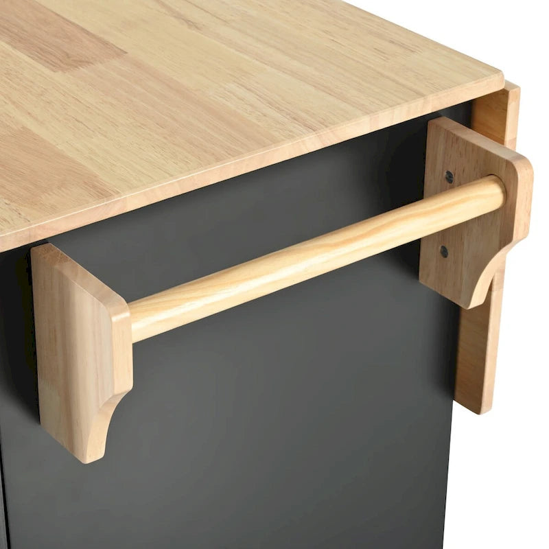 Isola da Cucina con Anta a Ribalta,Carrello Contenitore da Cucina con Organizer Estraibile a 3 Livelli,Carrello da Cucina su Ruote con Porta Asciugamani
