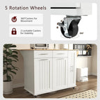 Isola da Cucina con Anta a Ribalta,Carrello Contenitore da Cucina con Organizer Estraibile a 3 Livelli,Carrello da Cucina su Ruote con Porta Asciugamani