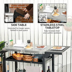 Carrello Grill da Esterno con Tavolino Laterale Pieghevole